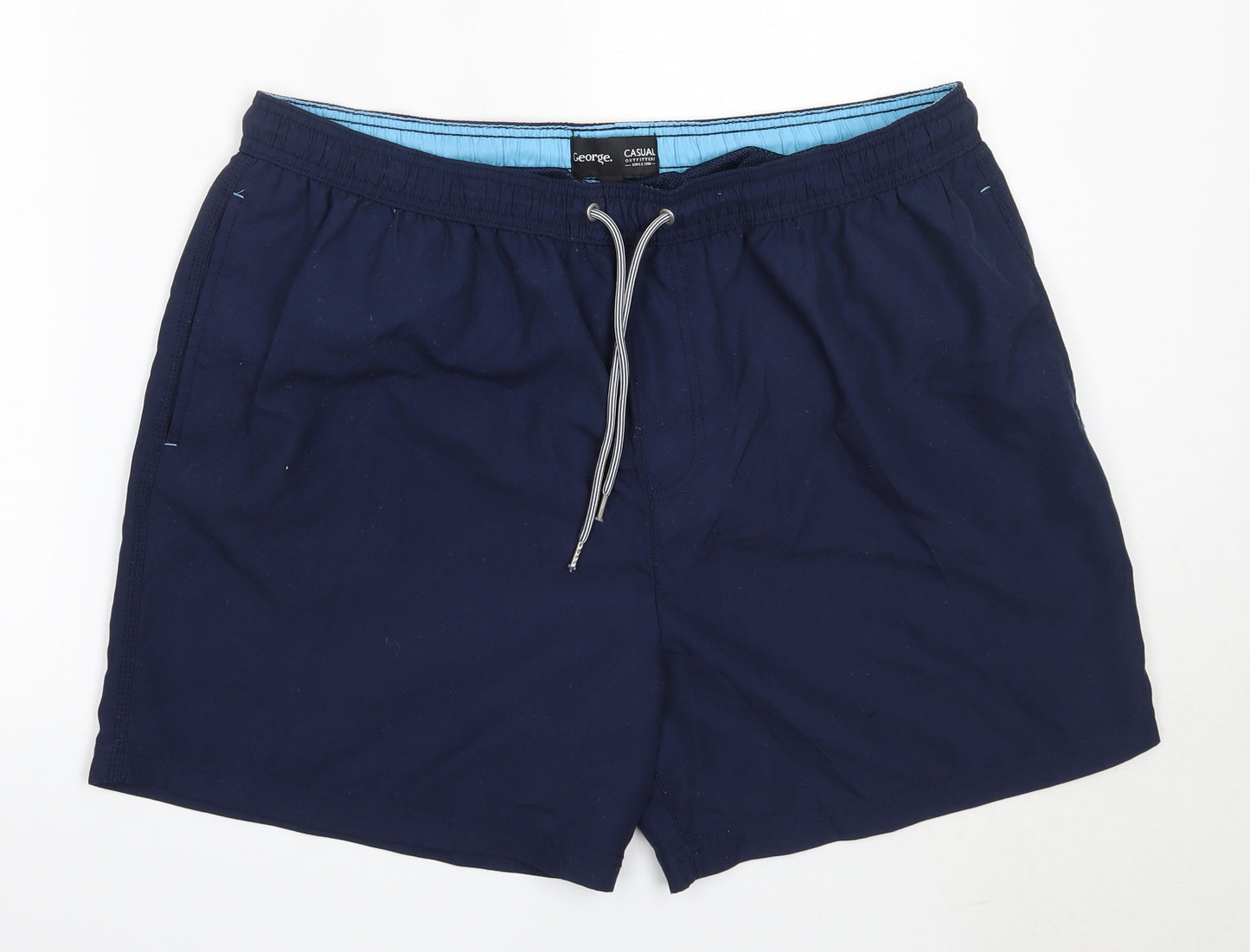 George Mens Blue  Polyester Bermuda Shorts Size XL  Regular  - swim shorts