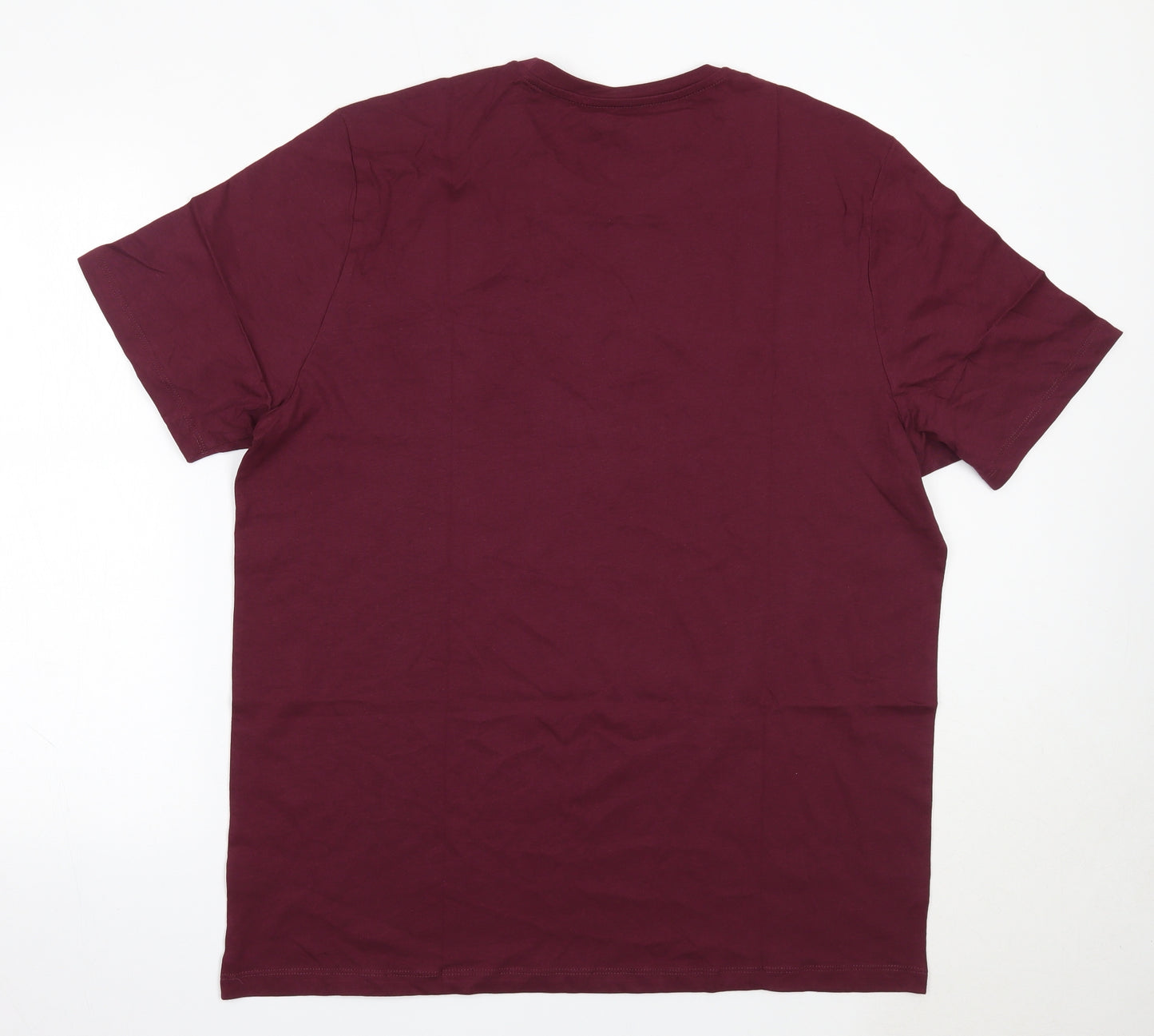 Easy Mens Purple  Cotton  T-Shirt Size 2XL Round Neck