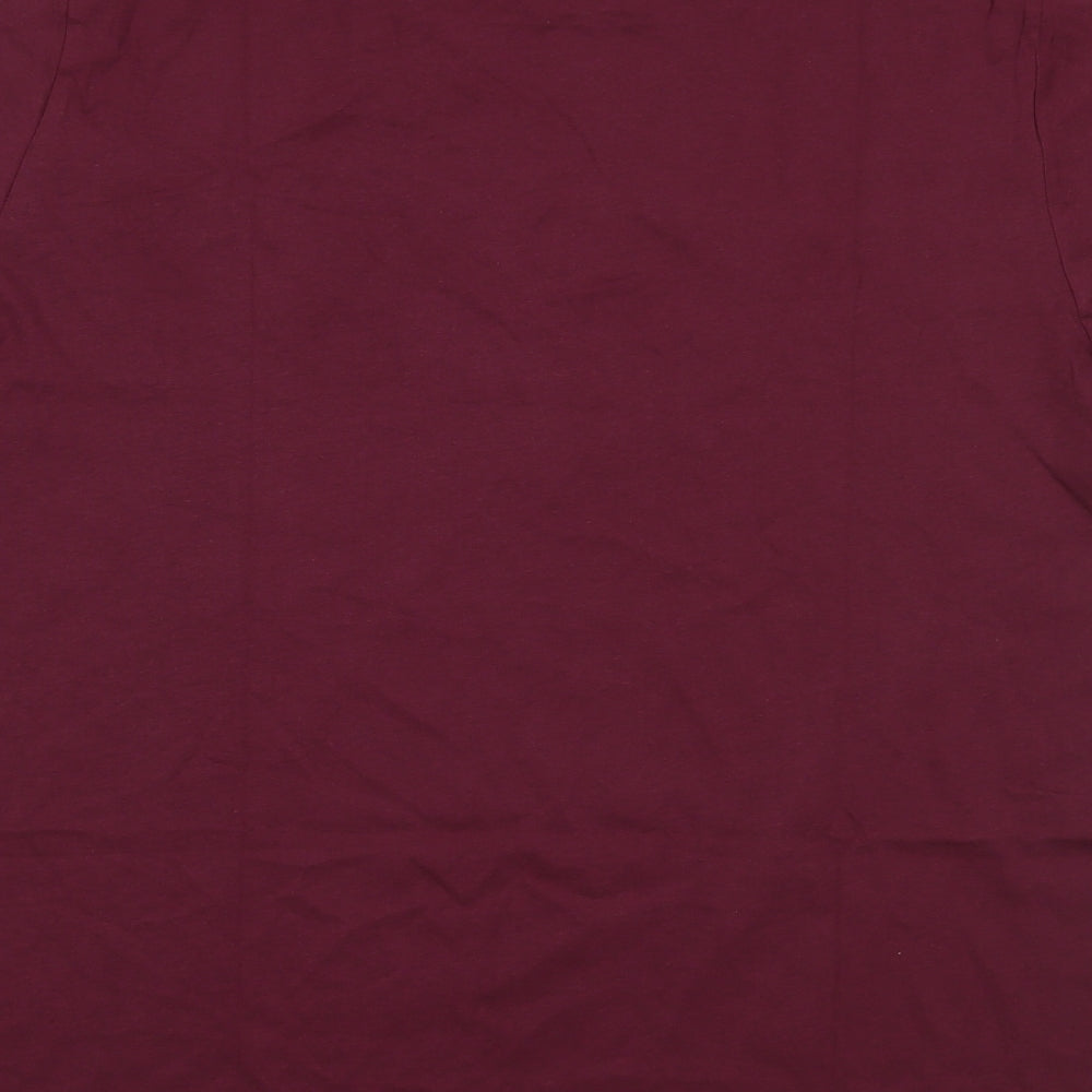 Easy Mens Purple  Cotton  T-Shirt Size 2XL Round Neck