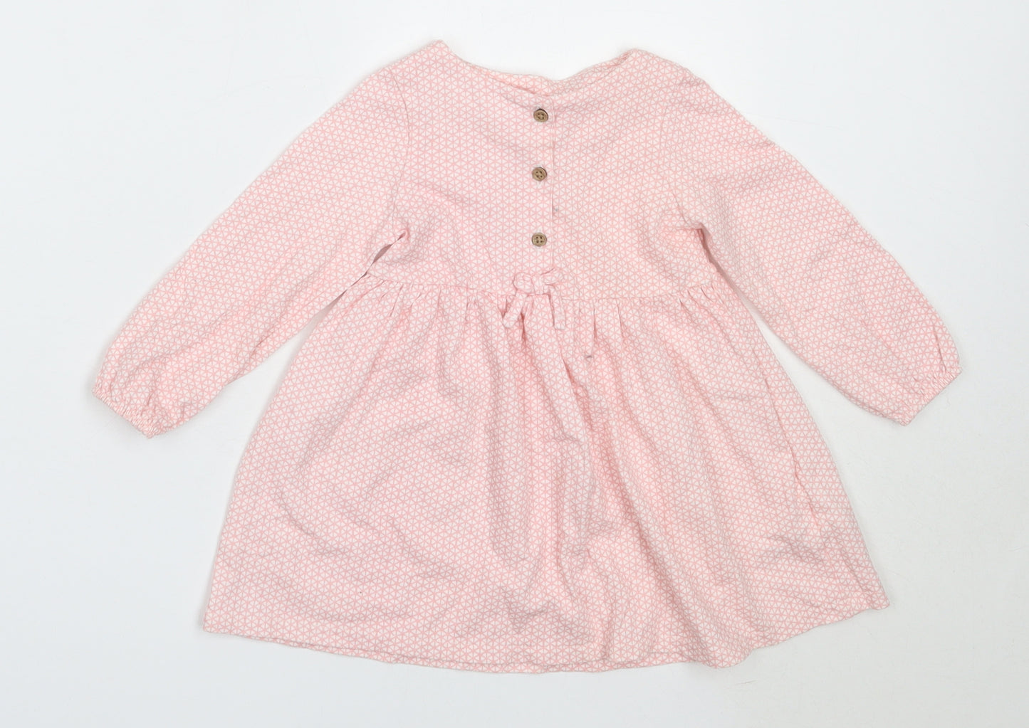 NEXT Girls Pink  Cotton Fit & Flare  Size 9-12 Months  Round Neck