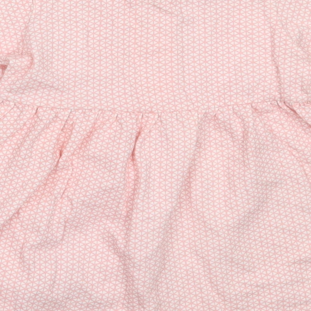 NEXT Girls Pink  Cotton Fit & Flare  Size 9-12 Months  Round Neck