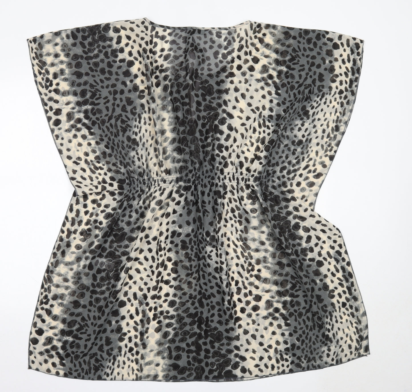 TU Womens Grey Animal Print Polyester Kaftan  Size 12  V-Neck