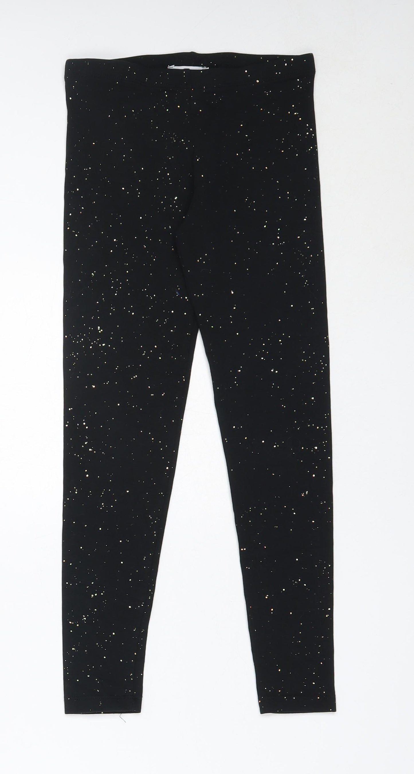 Primark Girls Black  Cotton Capri Trousers Size 8-9 Years  Regular  - leggings