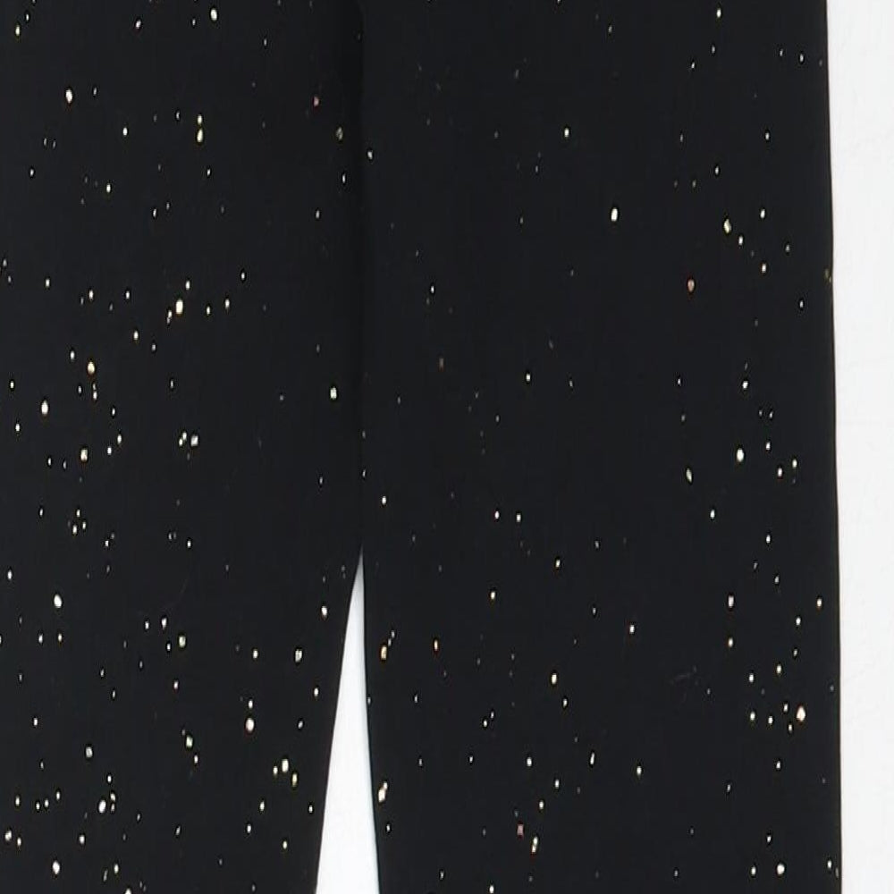 Primark Girls Black  Cotton Capri Trousers Size 8-9 Years  Regular  - leggings