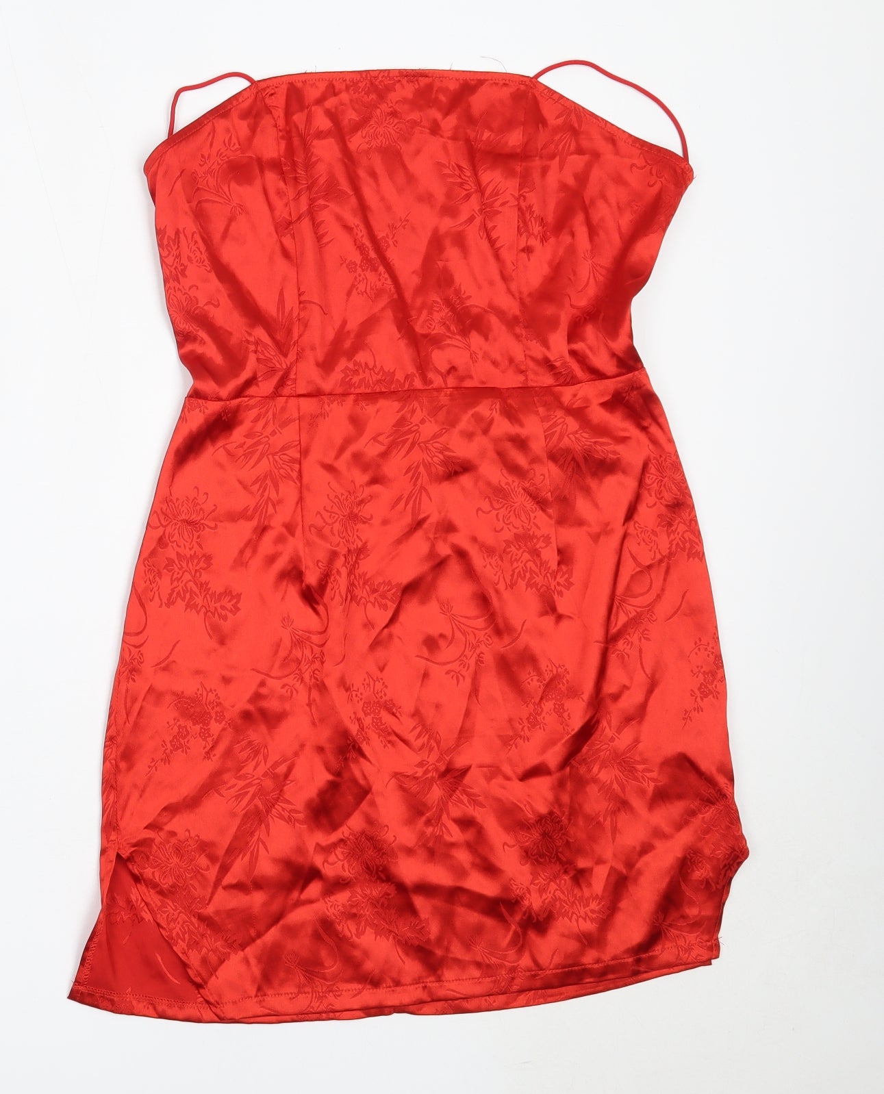PRETTYLITTLETHING Womens Red  Polyester Mini  Size 12  Square Neck