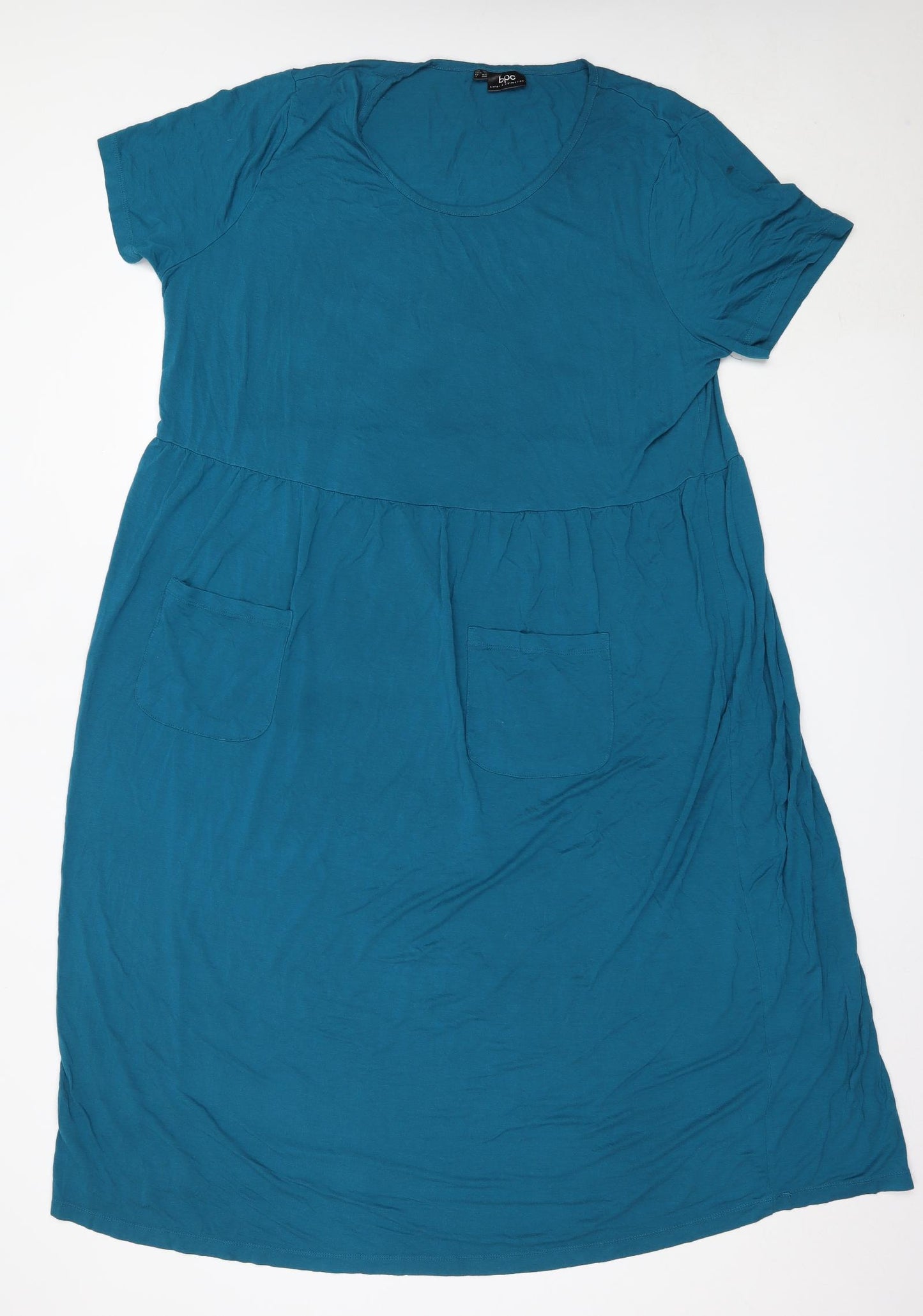 bonprix Womens Blue  Viscose Fit & Flare  Size 2XL  Round Neck