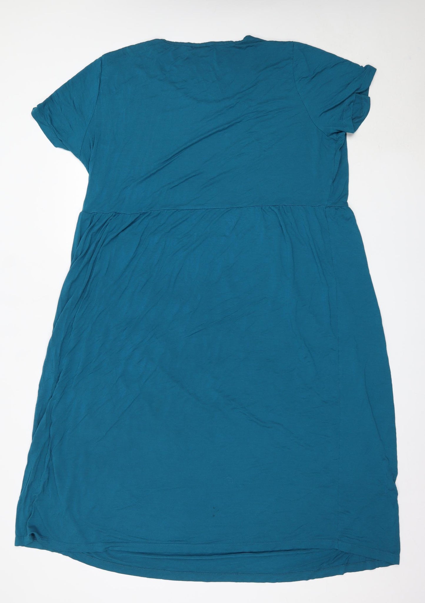bonprix Womens Blue  Viscose Fit & Flare  Size 2XL  Round Neck