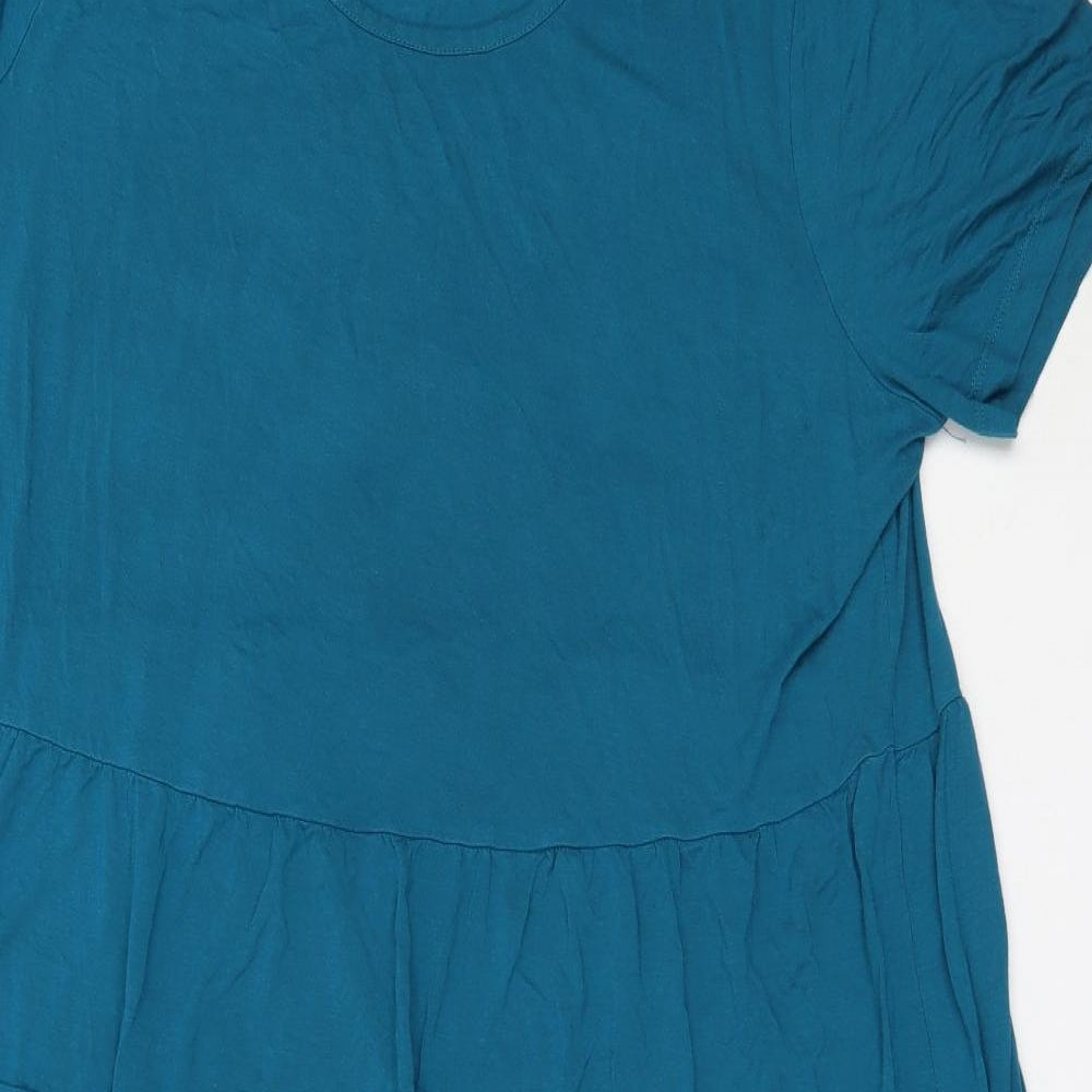 bonprix Womens Blue  Viscose Fit & Flare  Size 2XL  Round Neck
