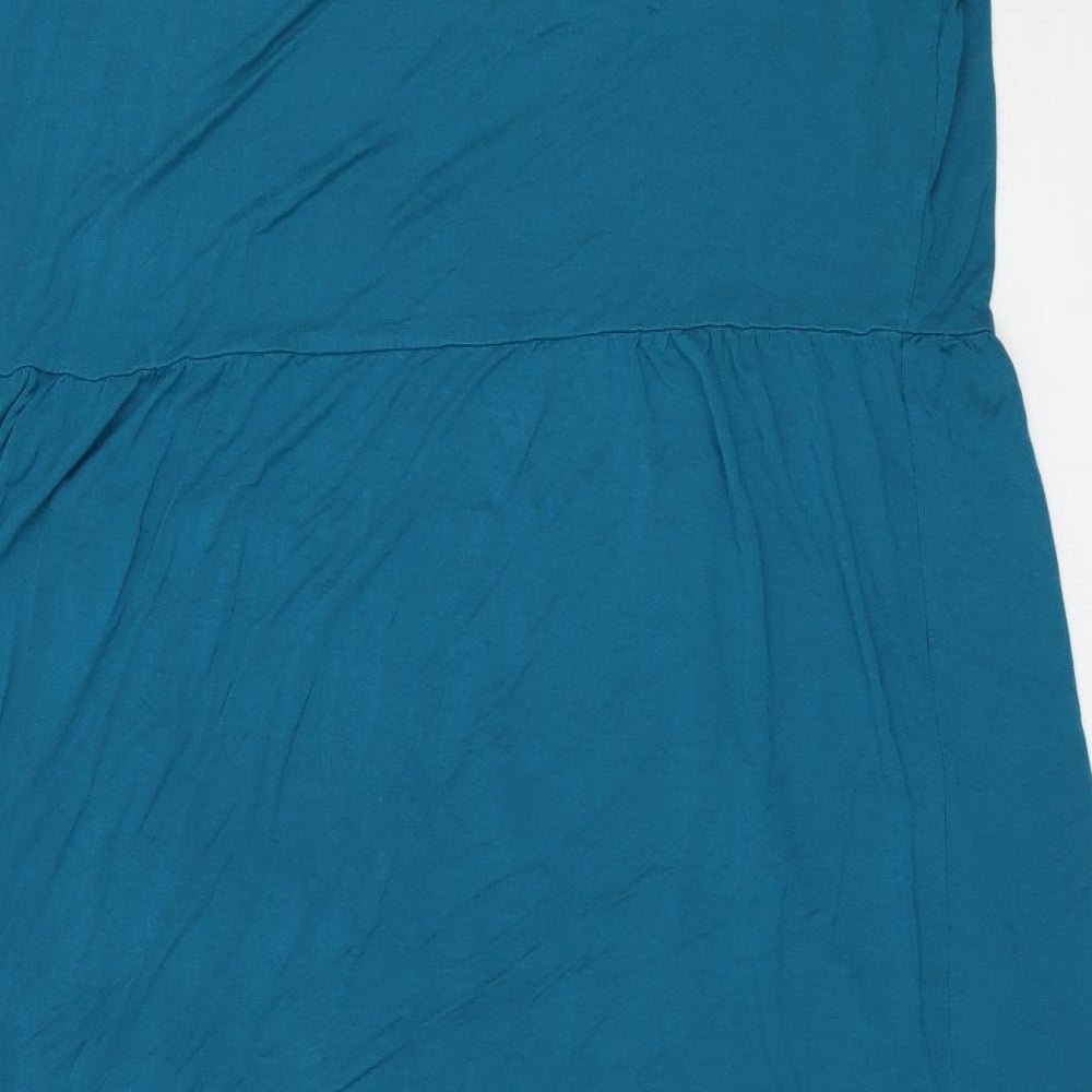 bonprix Womens Blue  Viscose Fit & Flare  Size 2XL  Round Neck