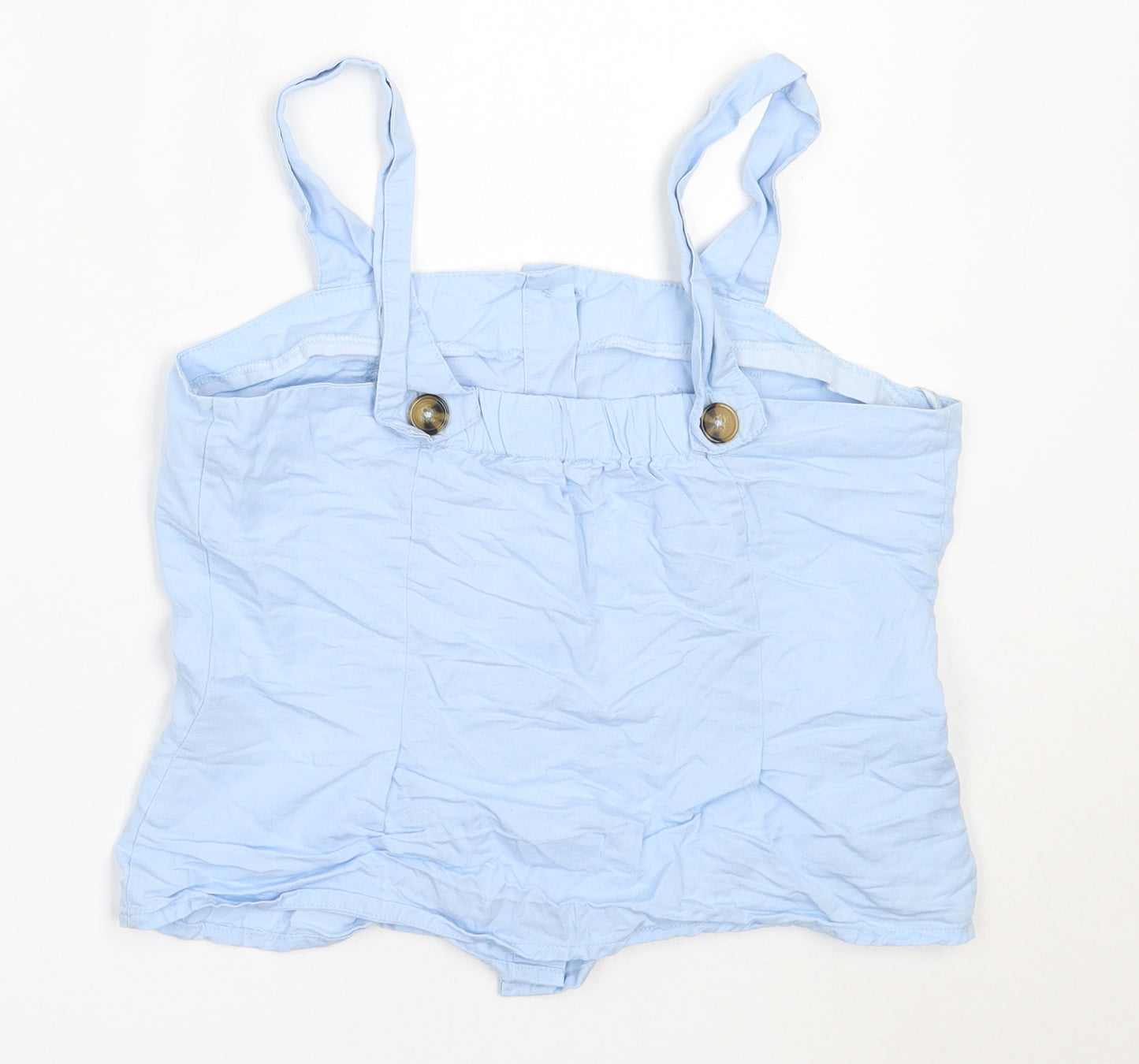 Monsoon Womens Blue  Lyocell Basic Blouse Size 10 Square Neck