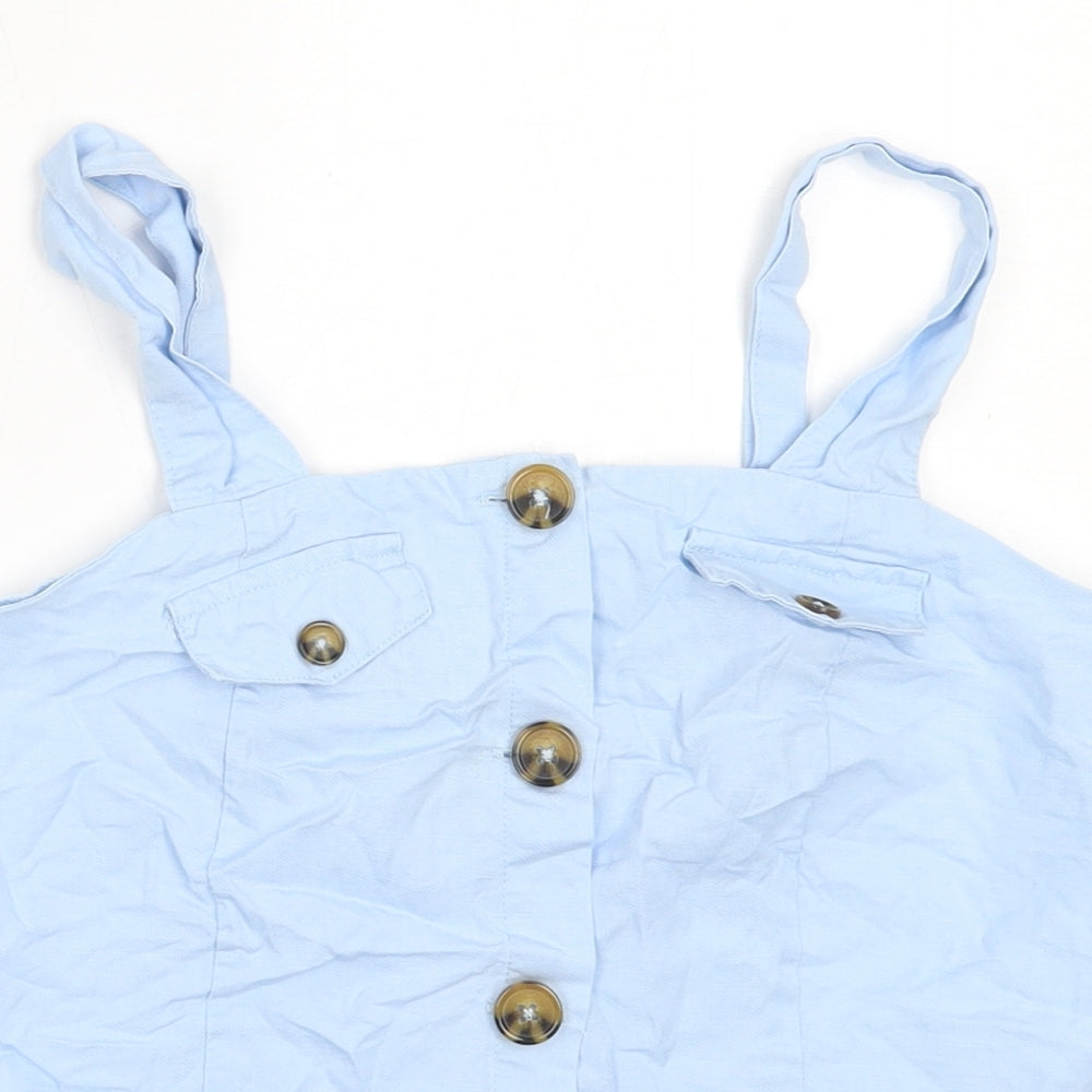 Monsoon Womens Blue  Lyocell Basic Blouse Size 10 Square Neck