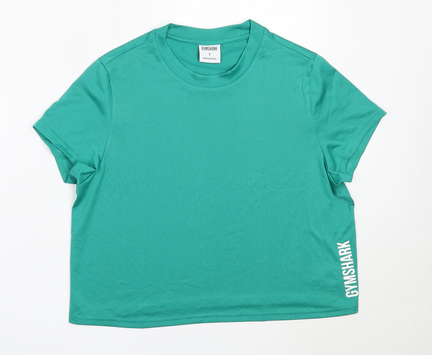 Gymshark Womens Green  Polyester Basic T-Shirt Size S Round Neck
