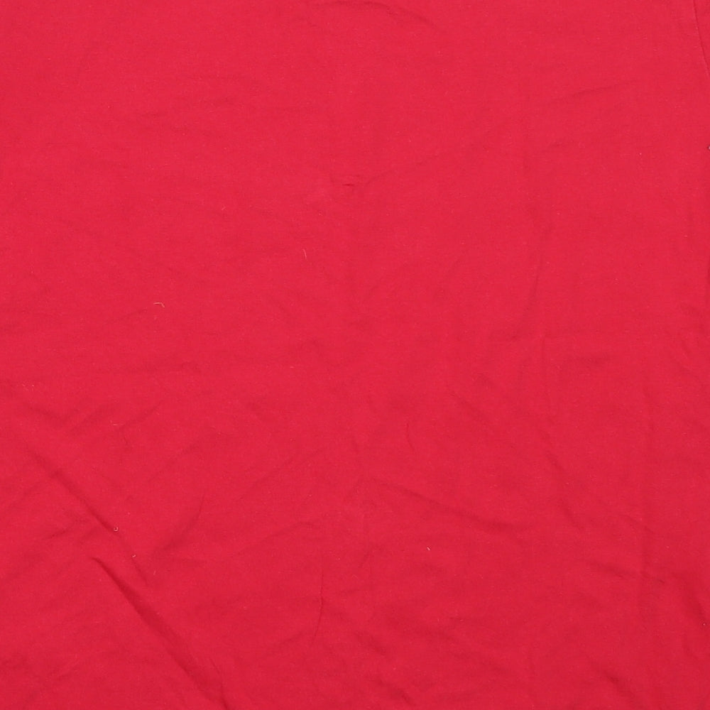 Lands' End Womens Red  Cotton Basic T-Shirt Size M Round Neck