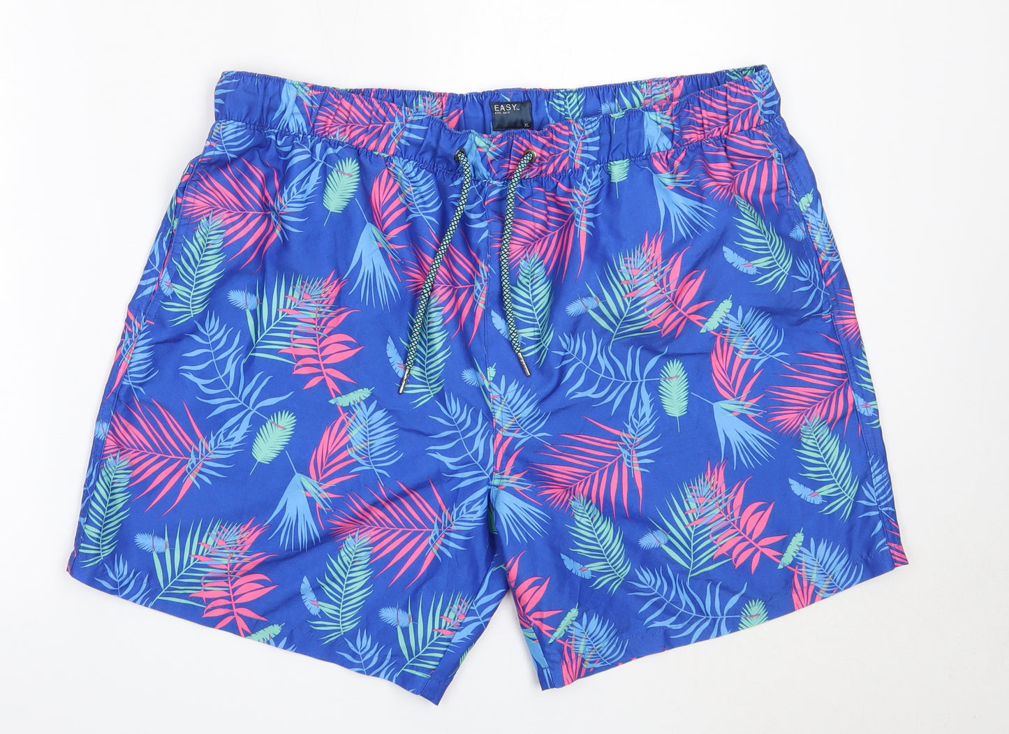 Easy Mens Blue  Polyester Bermuda Shorts Size XL  Regular  - swim shorts