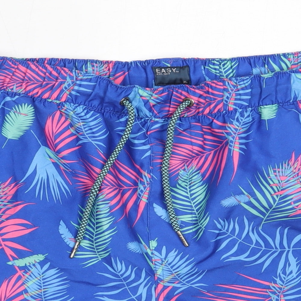 Easy Mens Blue  Polyester Bermuda Shorts Size XL  Regular  - swim shorts