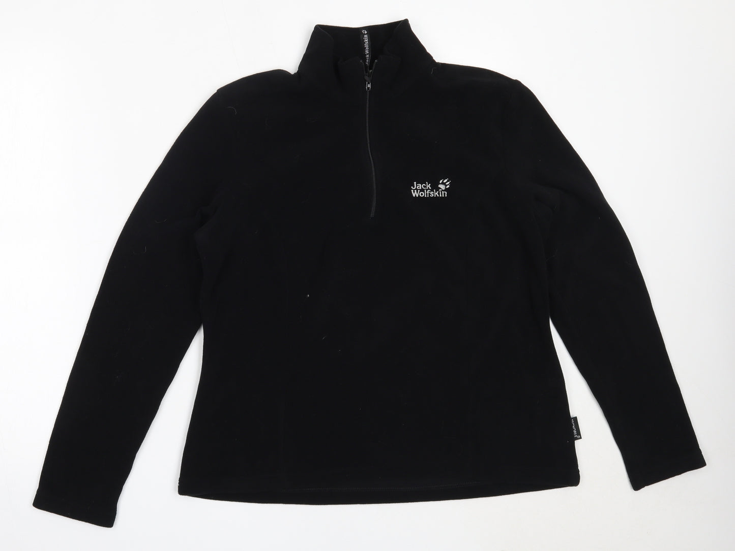 Jack Wolfskin Womens Black  Polyester Henley Sweatshirt Size 14