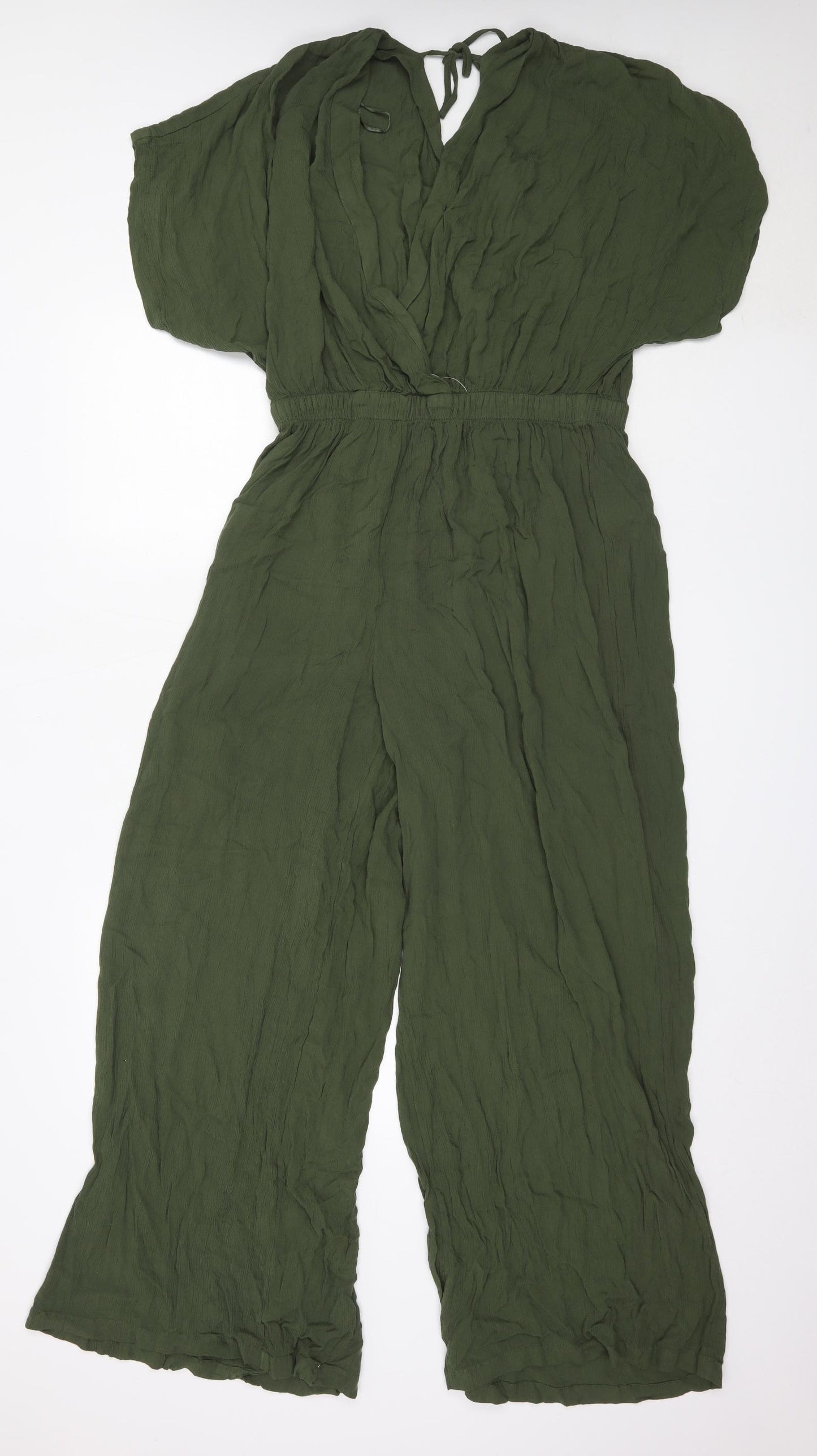 Debenhams Womens Green  Viscose Jumpsuit One-Piece Size M