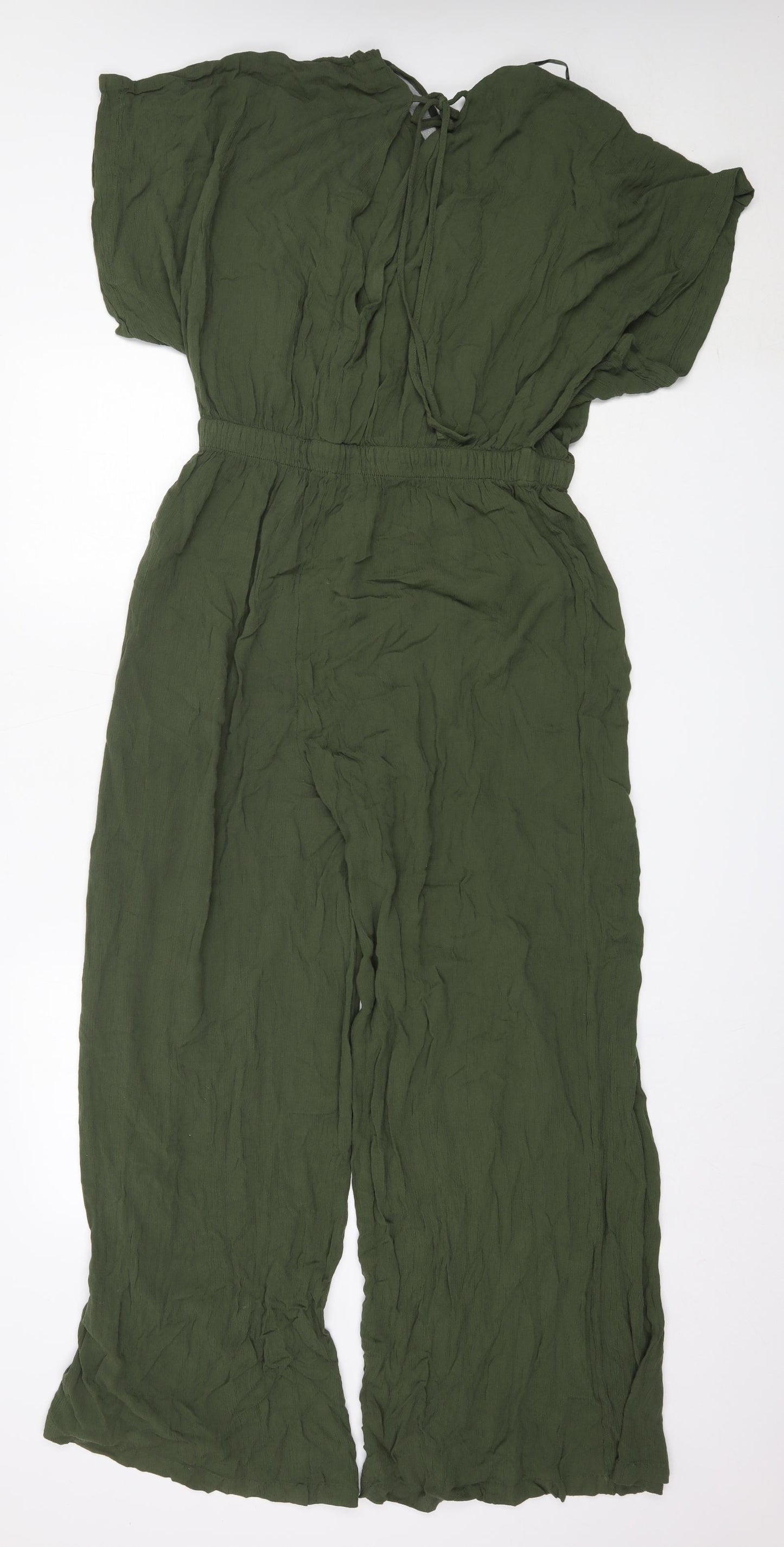 Debenhams Womens Green  Viscose Jumpsuit One-Piece Size M
