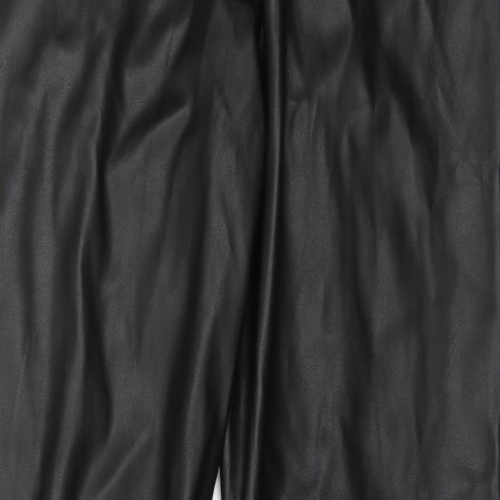 Threadbare Womens Black  Polyurethane Trousers  Size 12 L31 in Regular