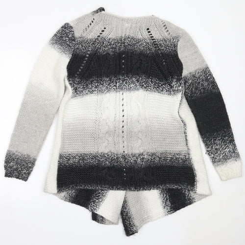 George Womens Grey Round Neck  Acrylic Cardigan Jumper Size 12