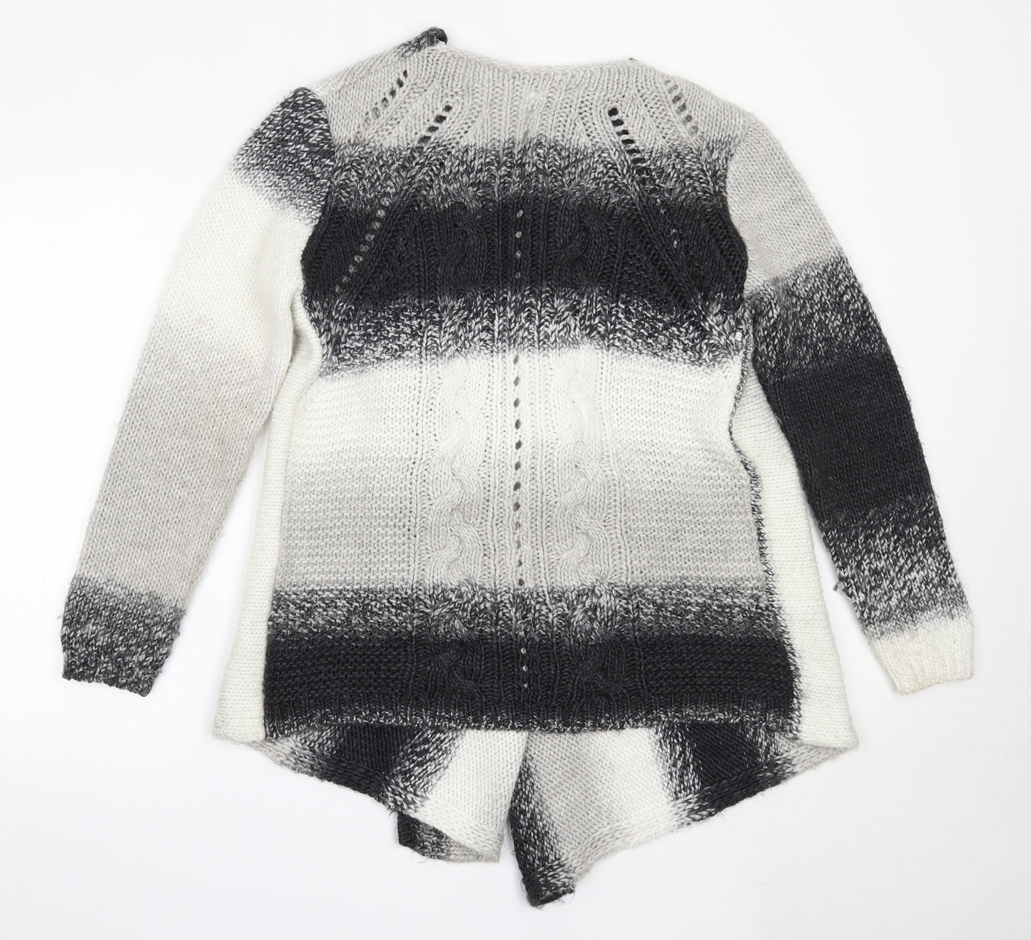 George Womens Grey Round Neck  Acrylic Cardigan Jumper Size 12