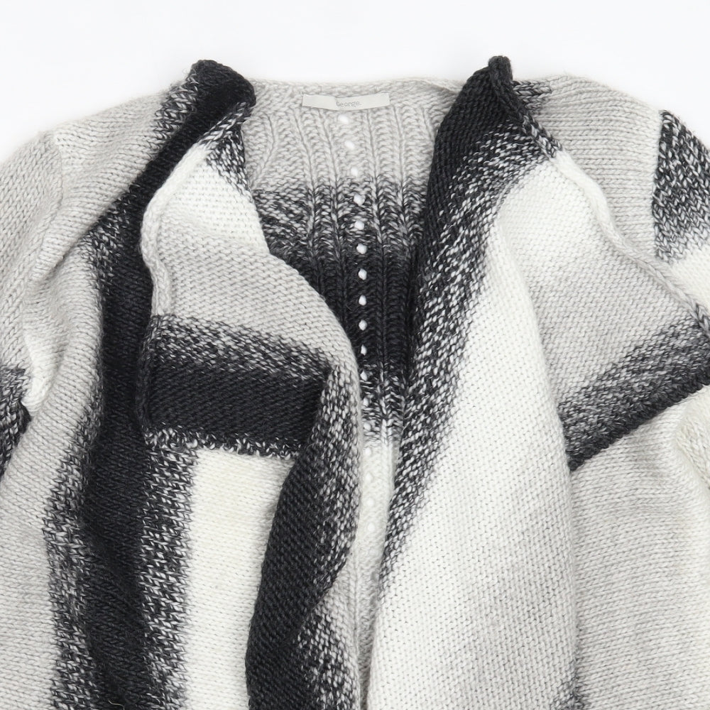 George Womens Grey Round Neck  Acrylic Cardigan Jumper Size 12