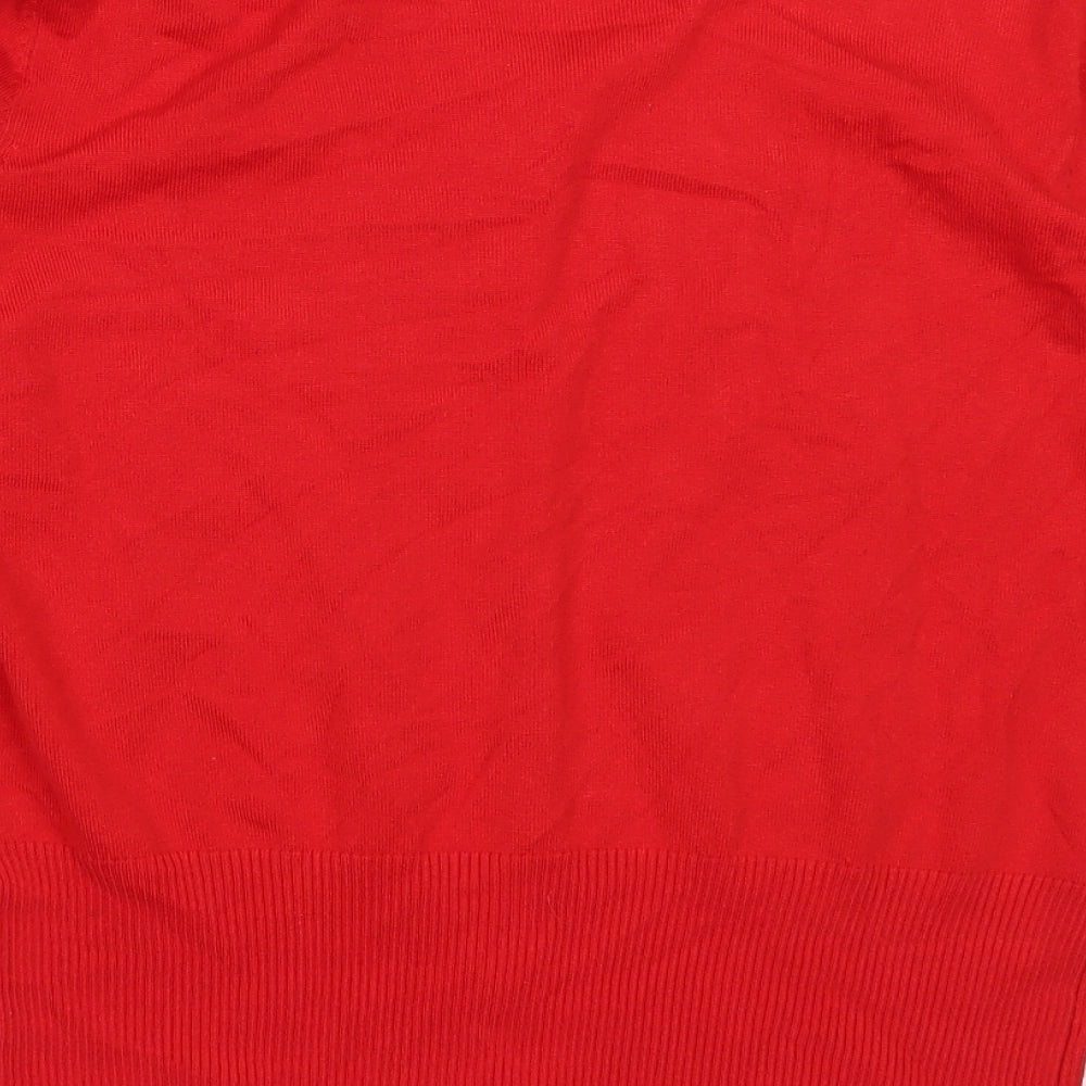Roman Womens Red Round Neck  Viscose Cardigan Jumper Size 16