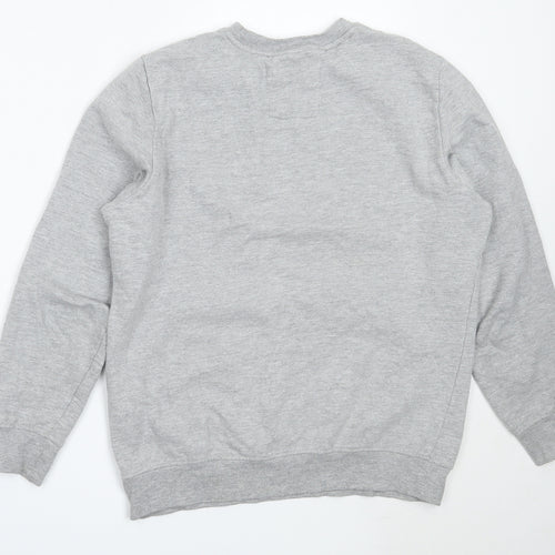 Bershka Womens Grey  Cotton Pullover Sweatshirt Size S