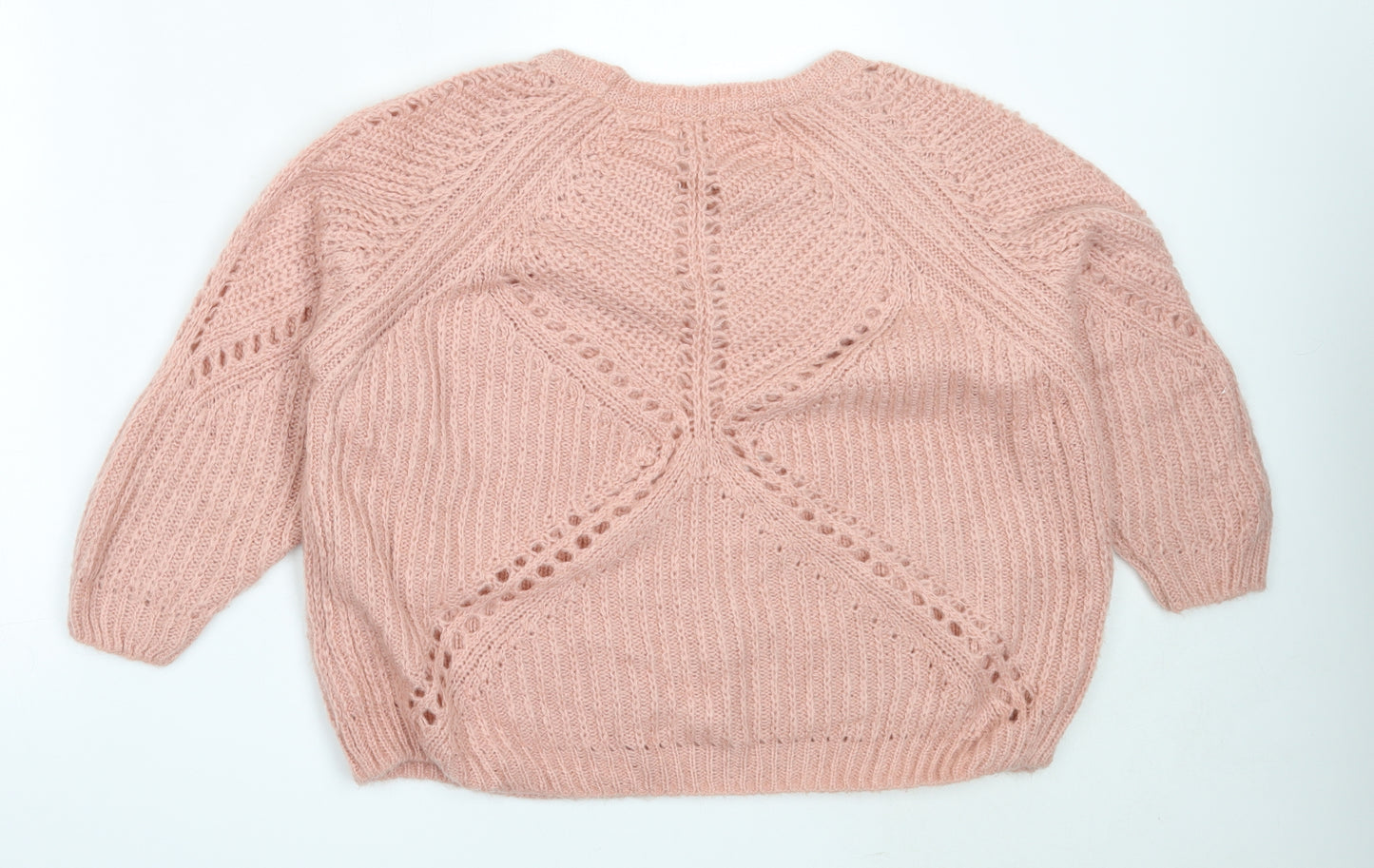 NEXT Womens Pink Round Neck  Acrylic Pullover Jumper Size 14