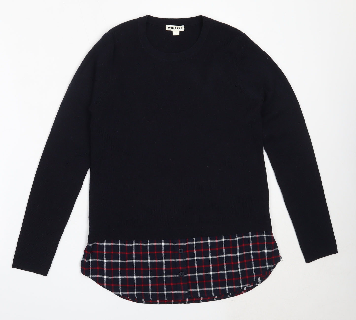 Whistles Womens Blue Round Neck  Wool Pullover Jumper Size 10