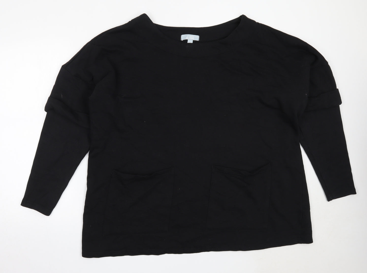 Capsule Womens Black  Cotton Pullover Sweatshirt Size 22