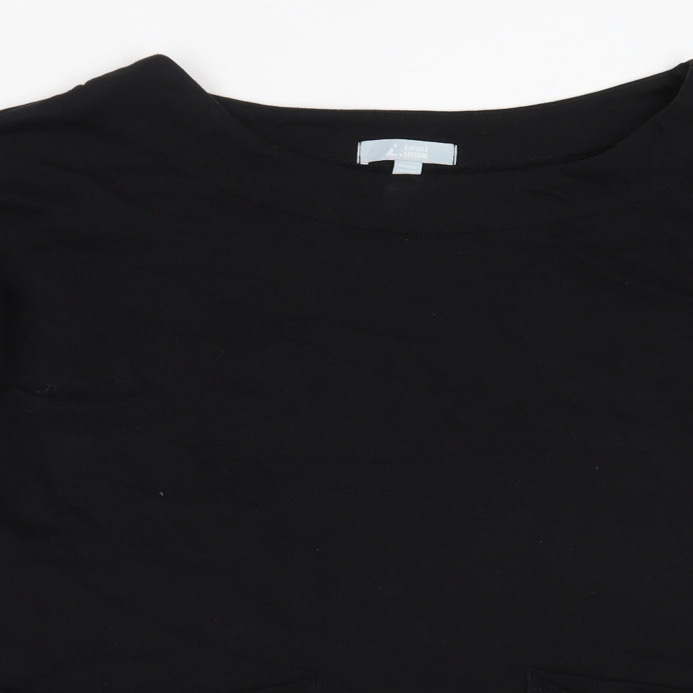 Capsule Womens Black  Cotton Pullover Sweatshirt Size 22