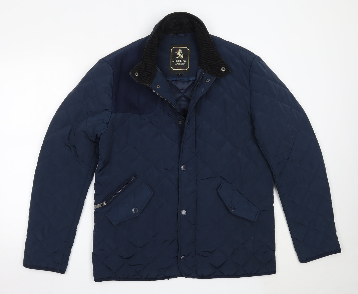 Sterling Mens Blue   Quilted Coat Size M