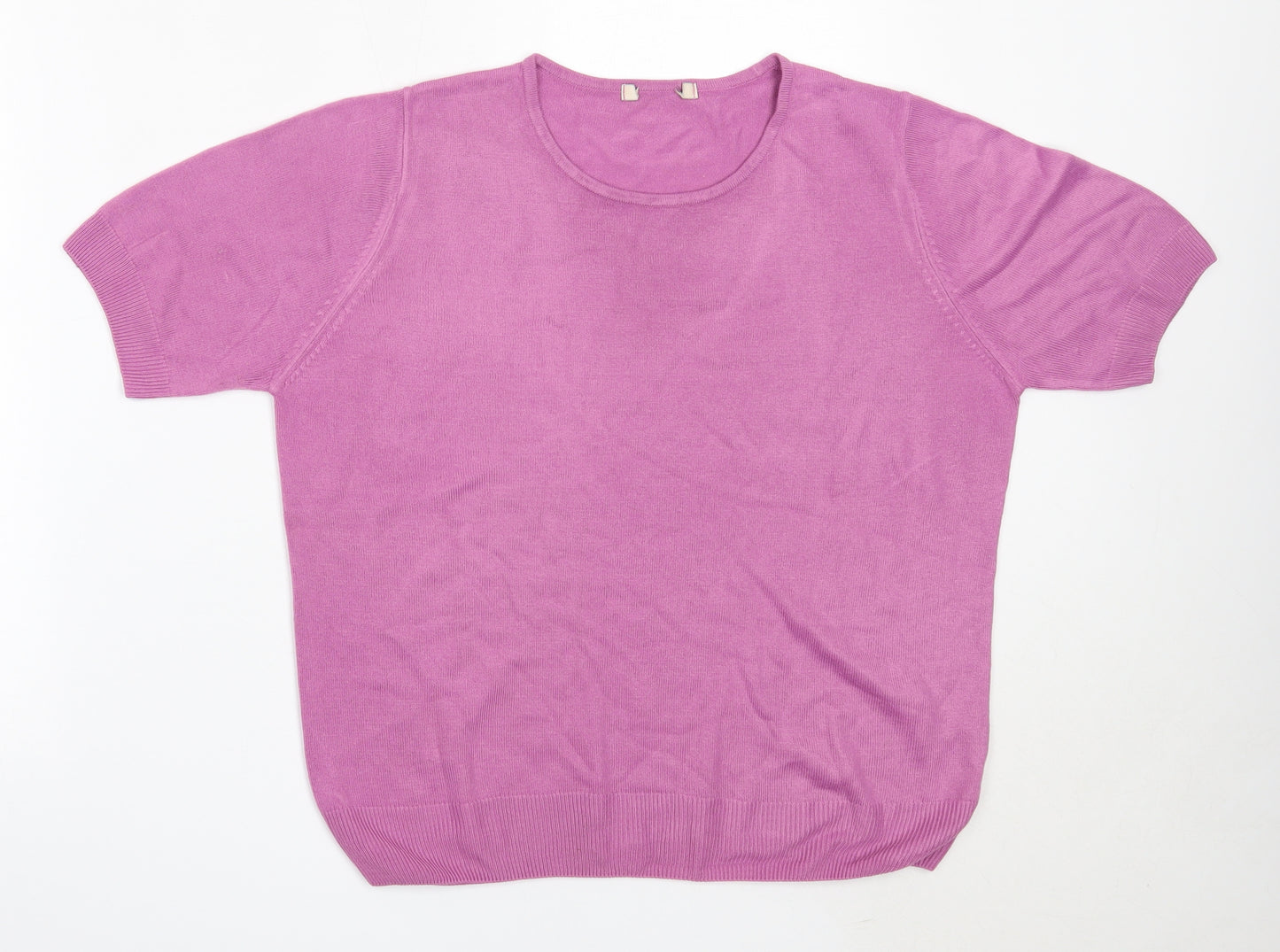 Marks and Spencer Womens Purple Round Neck  Acrylic Pullover Jumper Size 16