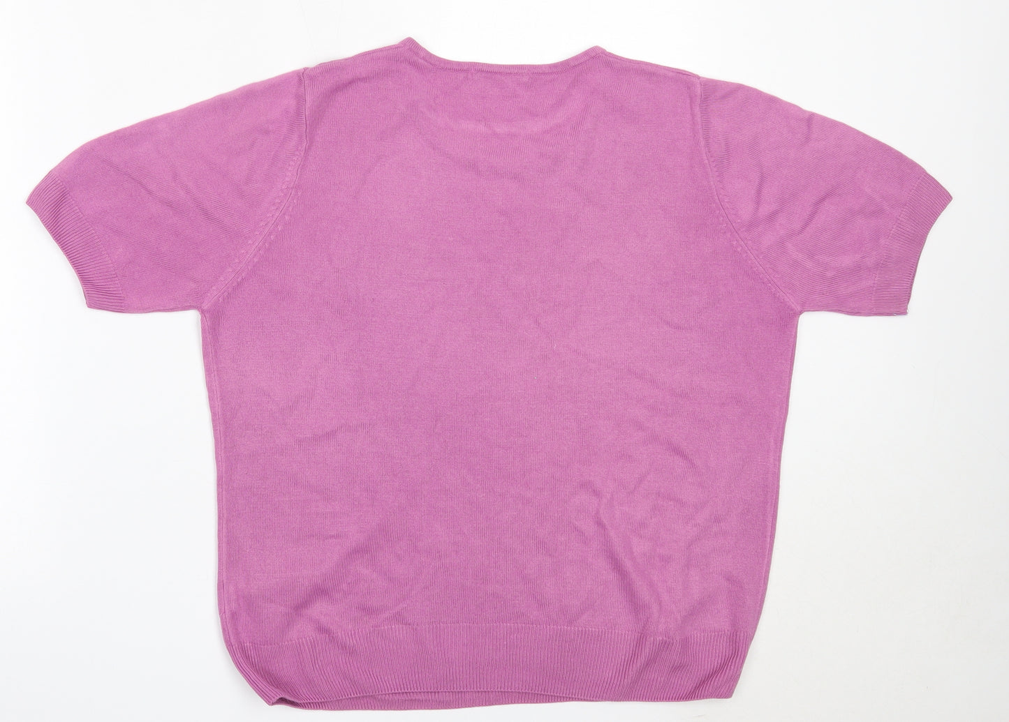 Marks and Spencer Womens Purple Round Neck  Acrylic Pullover Jumper Size 16