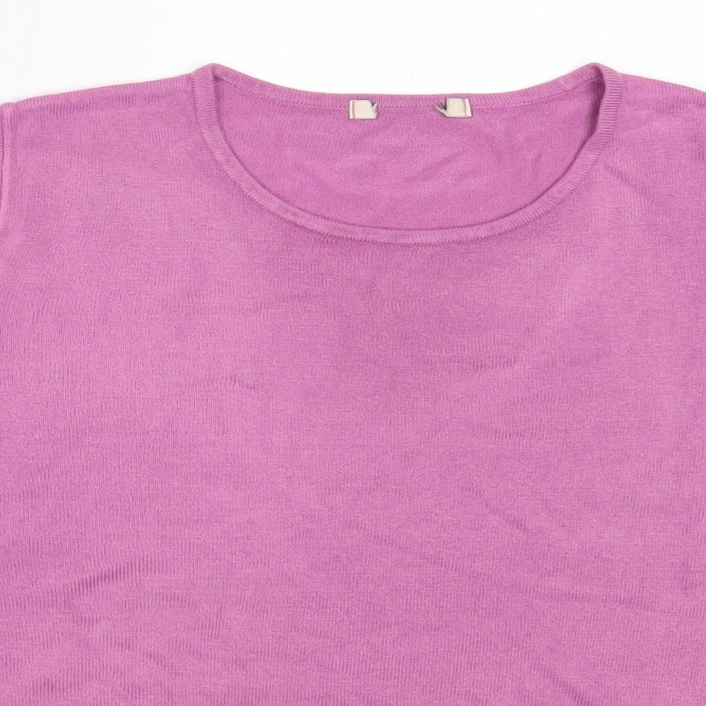 Marks and Spencer Womens Purple Round Neck  Acrylic Pullover Jumper Size 16