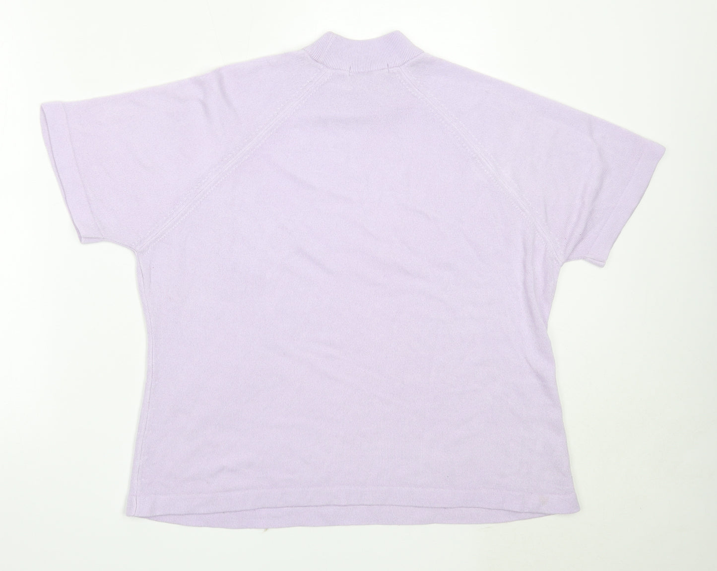 George Womens Purple High Neck  Acrylic Pullover Jumper Size 18