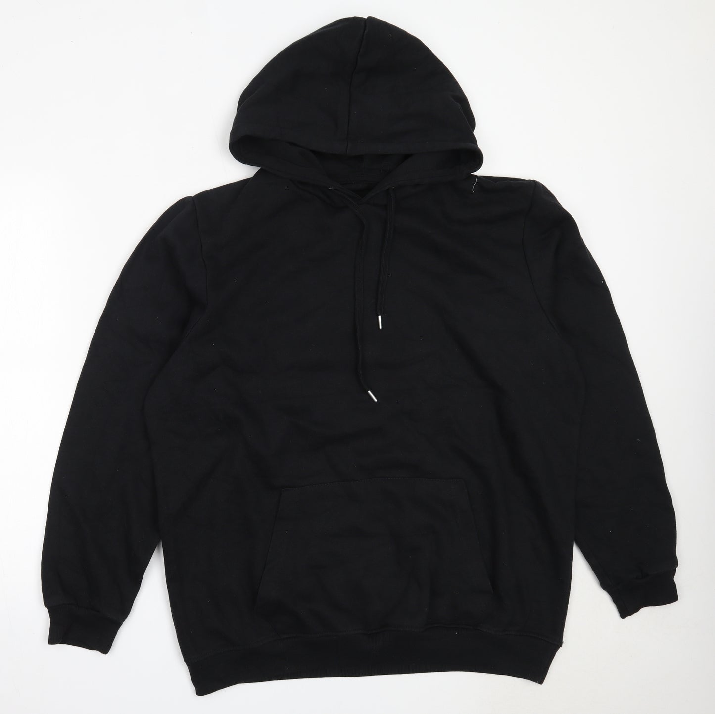 Boohoo Mens Black  Cotton Pullover Hoodie Size 2XL