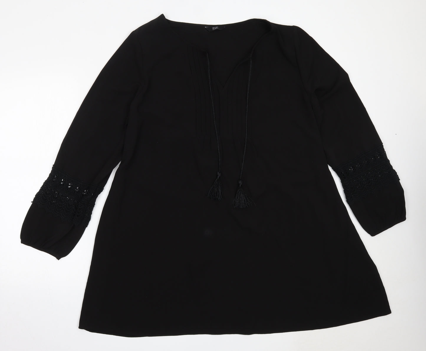 F&F Womens Black  Polyester Shift  Size 20  V-Neck