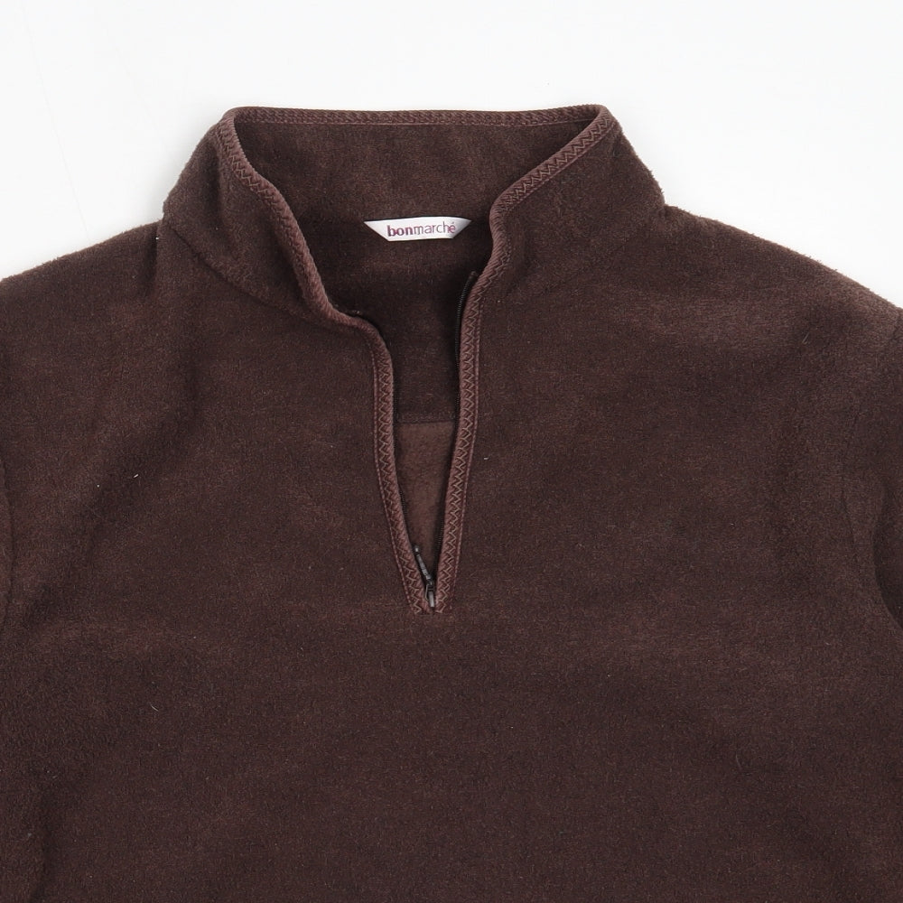 Bonmarché Womens Brown  Polyester Henley Sweatshirt Size S