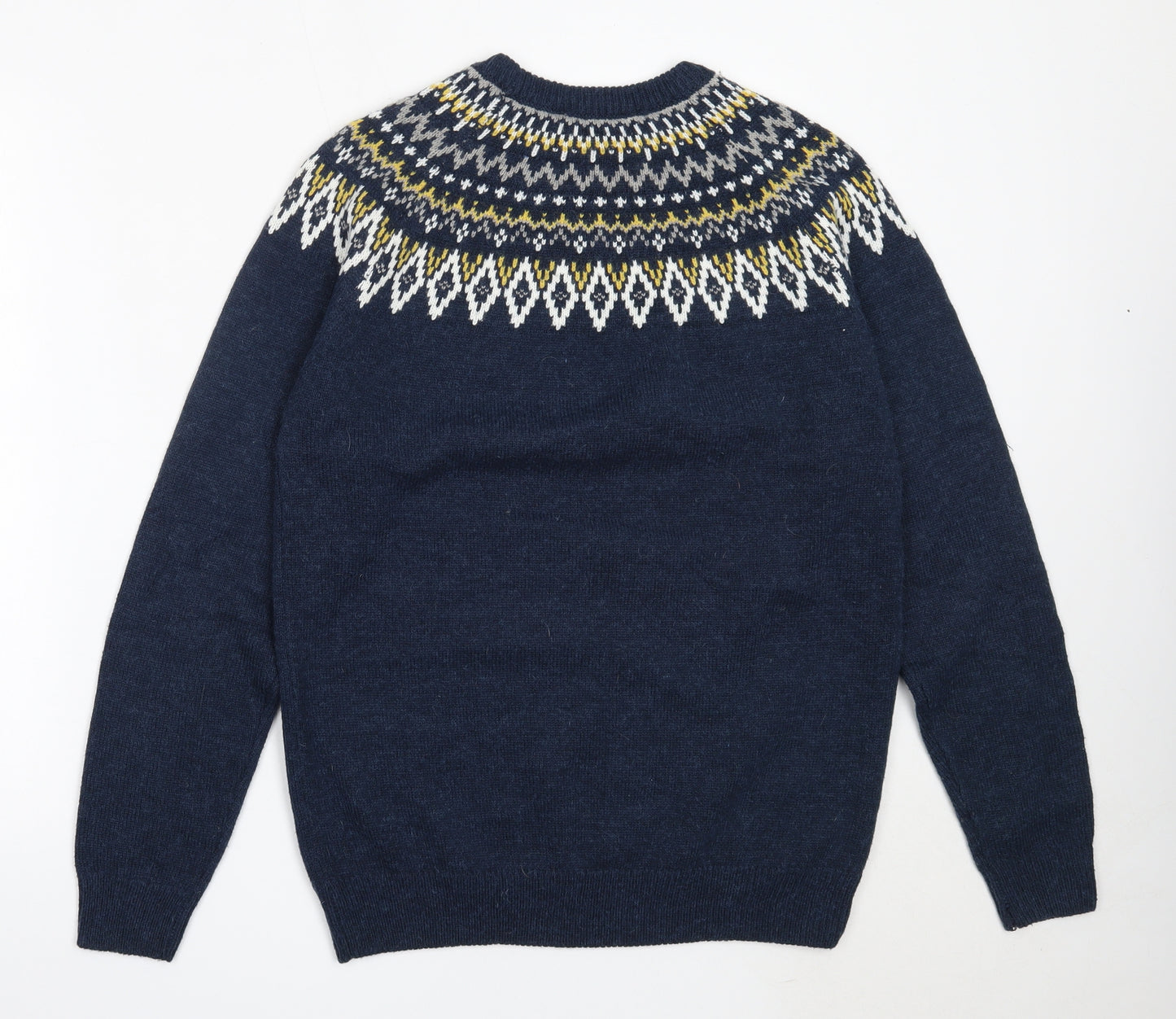 George Mens Blue Round Neck  Acrylic Pullover Jumper Size M