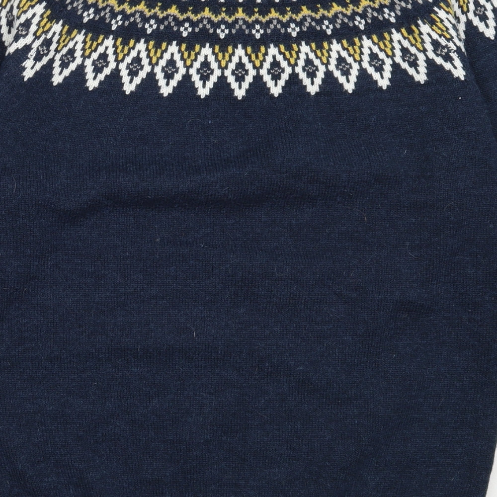 George Mens Blue Round Neck  Acrylic Pullover Jumper Size M