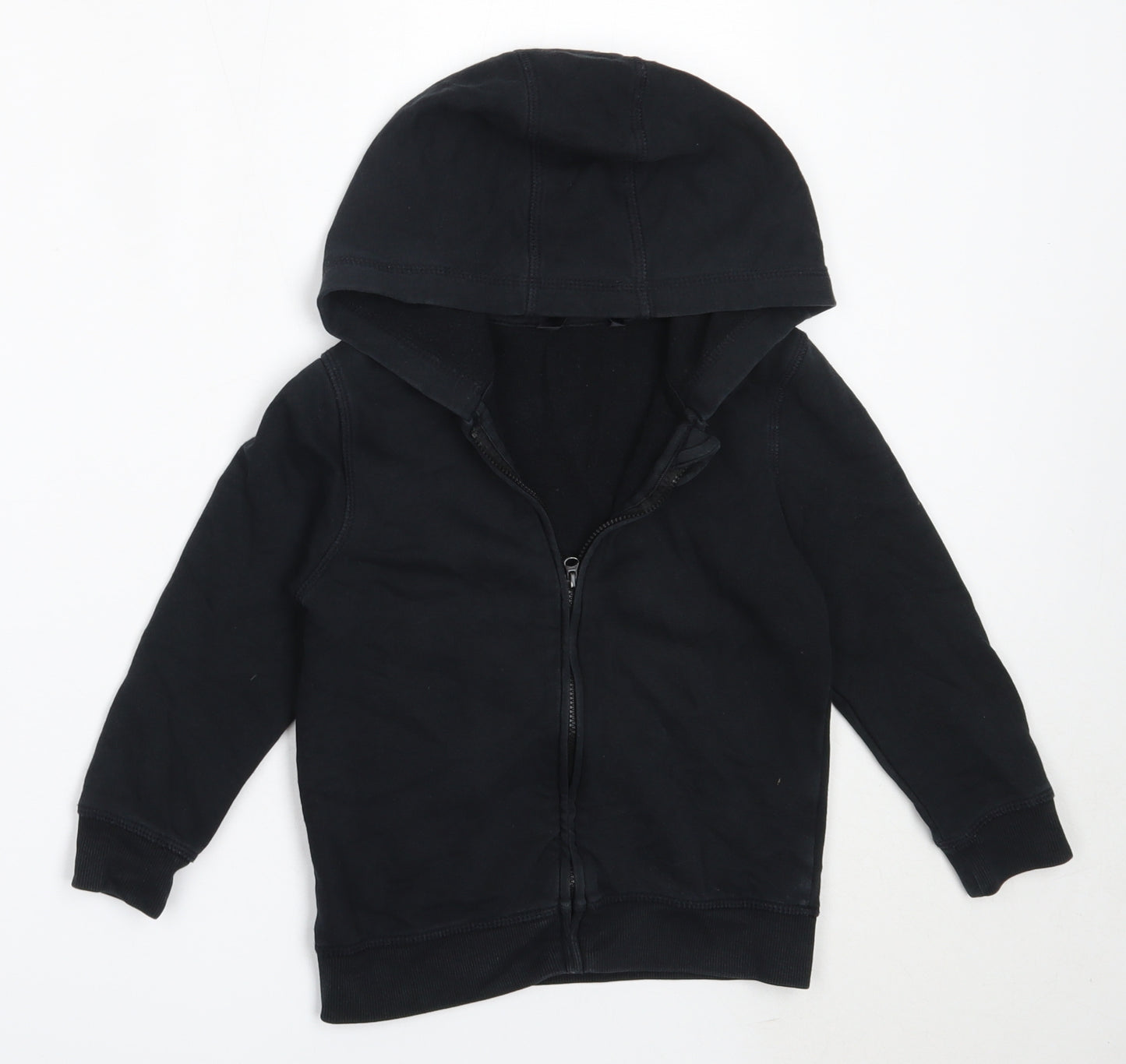 George Boys Black  Cotton Full Zip Hoodie Size 4-5 Years
