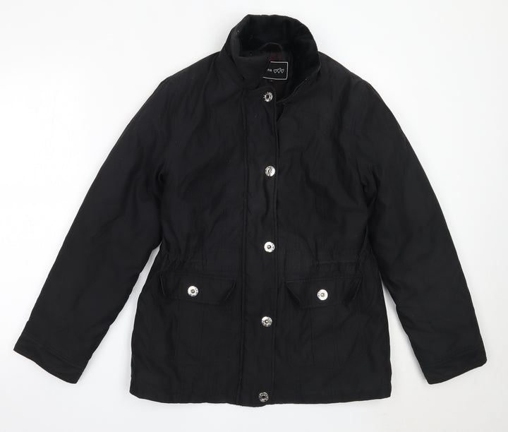 Per Una Womens Black Overcoat Coat Size S