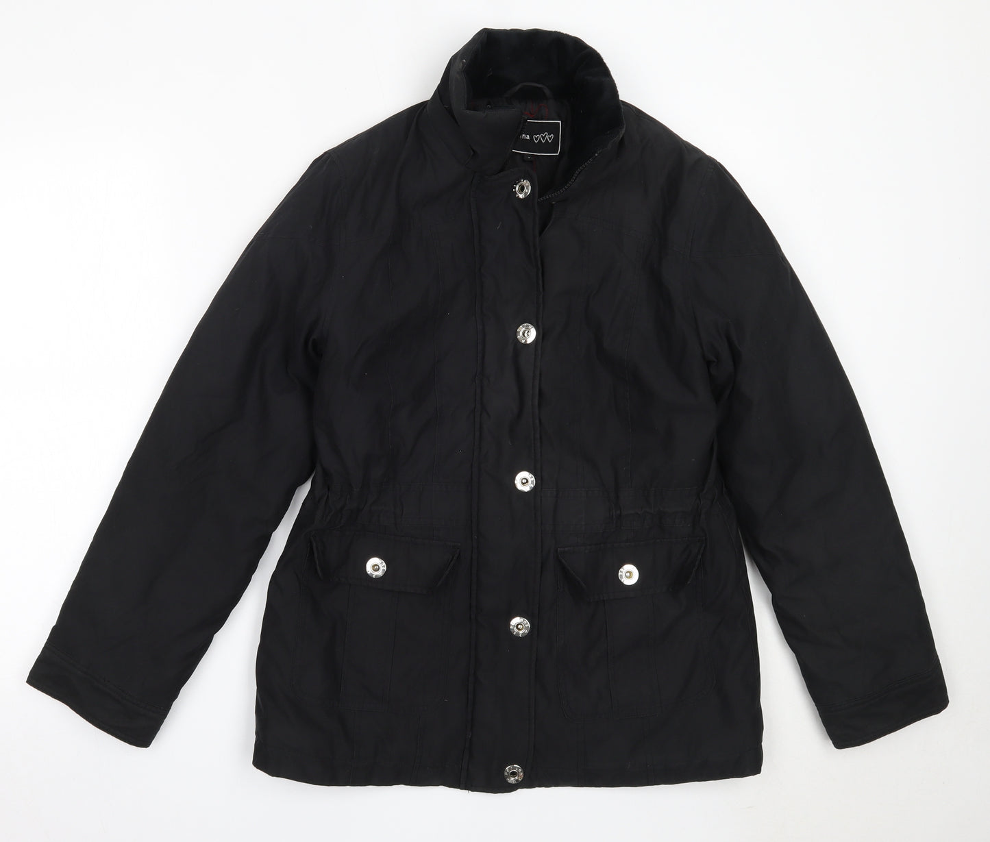 Per Una Womens Black   Overcoat Coat Size S