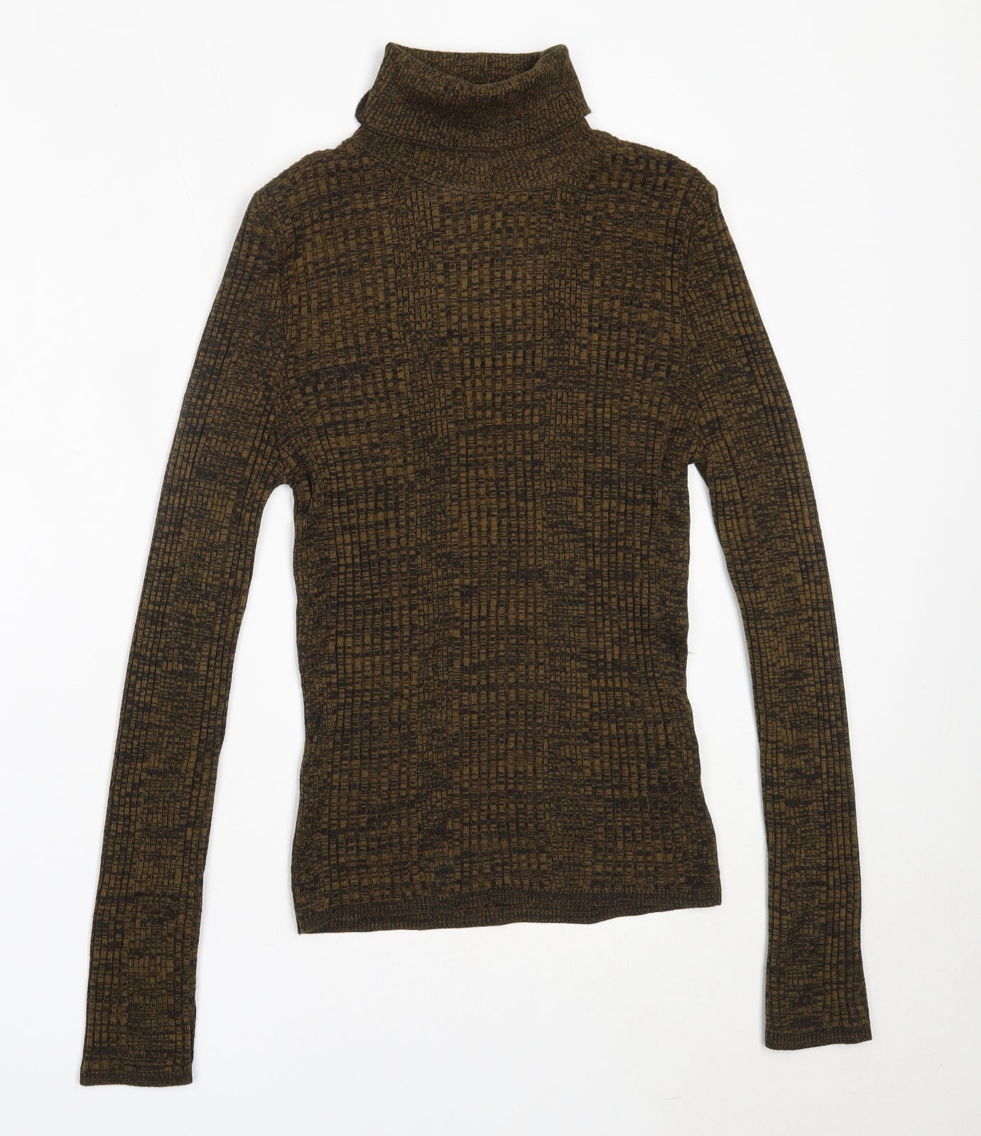 Topshop Womens Brown Roll Neck  Acrylic Pullover Jumper Size 10