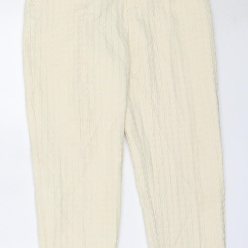 Preworn Womens Ivory  Polyester Capri Trousers Size 28 in L26 in Regular
