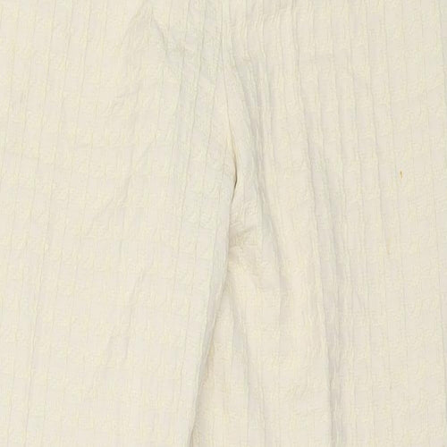 Preworn Womens Ivory  Polyester Capri Trousers Size 28 in L26 in Regular