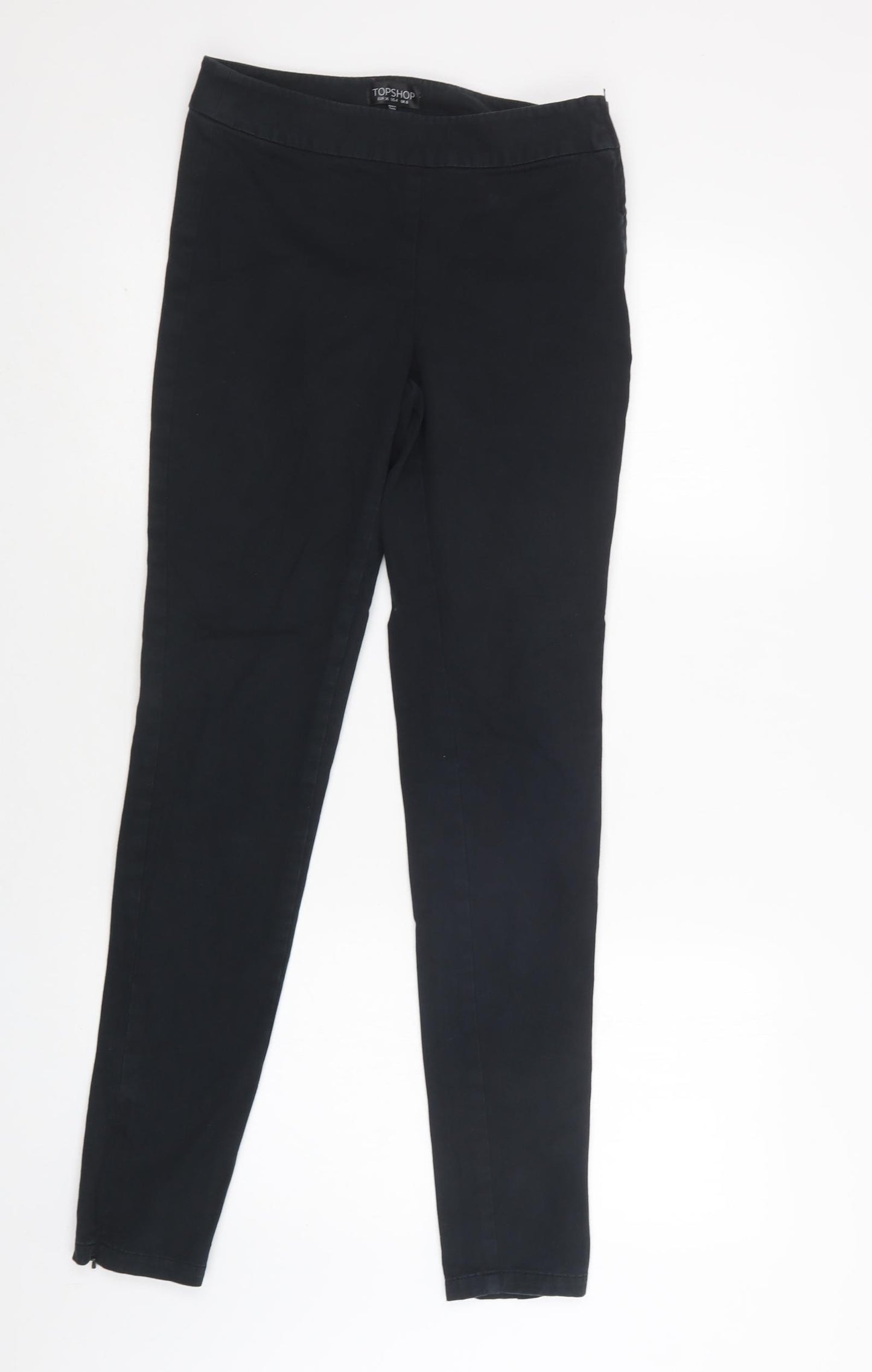 Topshop Womens Black  Cotton Jegging Jeans Size 8 L32 in Regular Zip