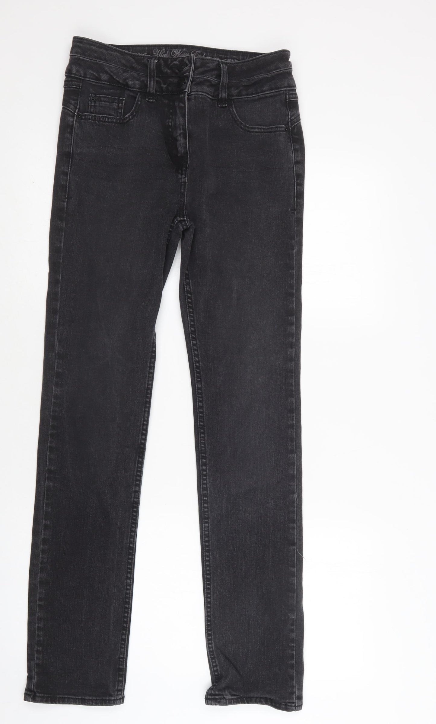 NEXT Womens Black  Cotton Skinny Jeans Size 8 L33 in Regular Button